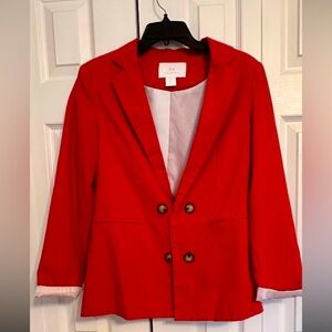 Burnt Orange 🍊 Linen blend H Halston  Open 4 buttons front Sz S Burnt Orange 🐧